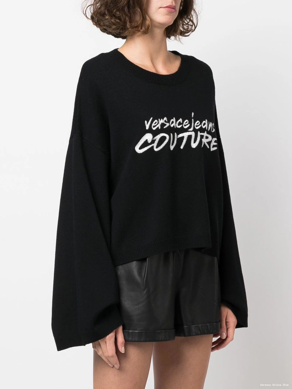 Affordable jumper wide-sleeve Women Versace Jeans embroidered-logo Couture 0810